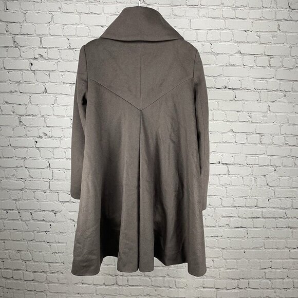 Zara Grey Purple Wool Angora Blend Zipped Snap Lined Long Coat Size Medium M - Picture 2 of 12